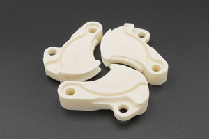 Three pieces Alumina ceramic fins that interlock.